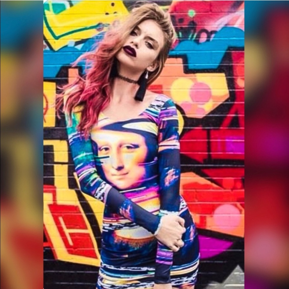 BlackMilk Mona Lisa Bodycon Mini Dress XS